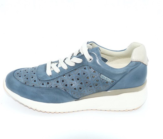 piel troquelada Sneaker 6632 Azul — Online