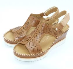 piel troquelada Sandalia Cuña Pikolinos aguadulce 1775 Cuero