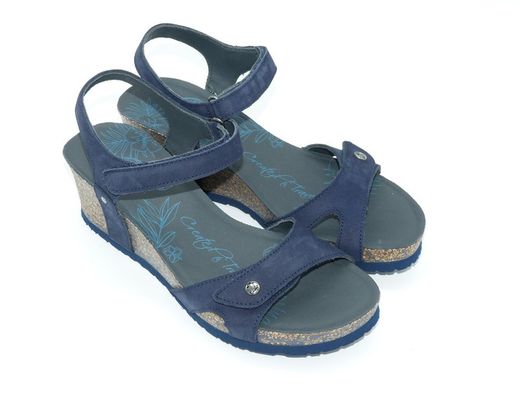 Sandalia Cuña Panama Jack julia basics 10 Azul Marino